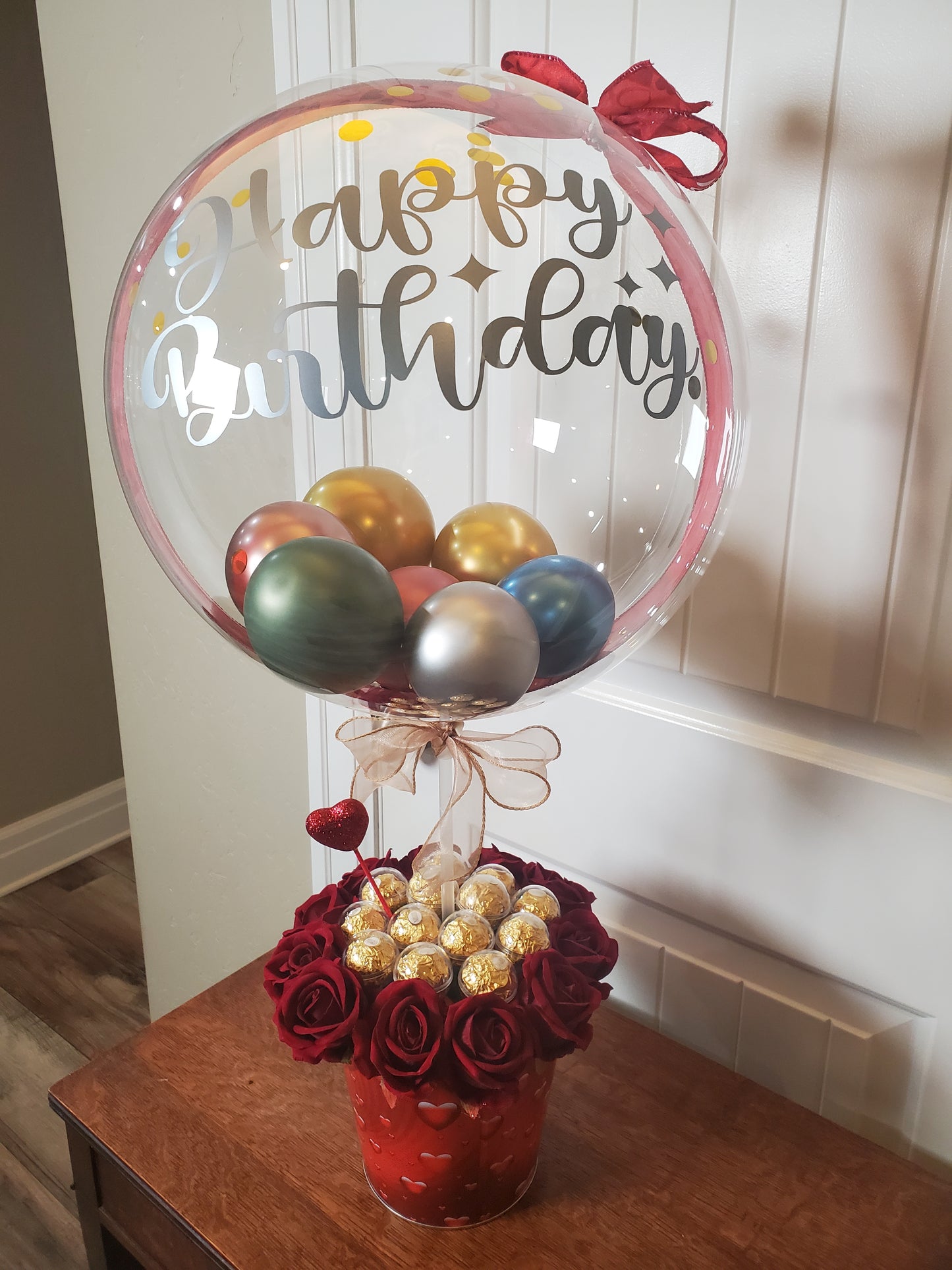 Harmony / Celebrate Balloon / Fresh Cut Roses