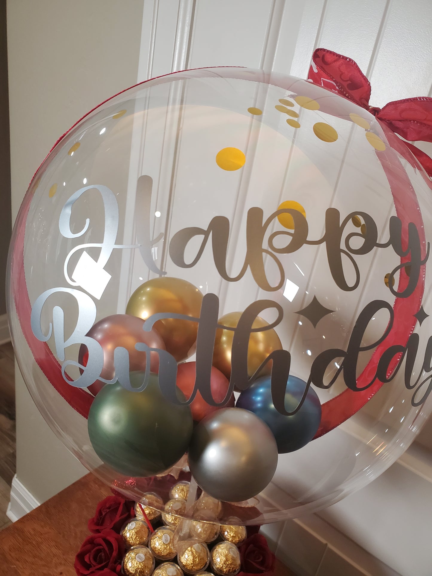 Harmony / Celebrate Balloon / Fresh Cut Roses