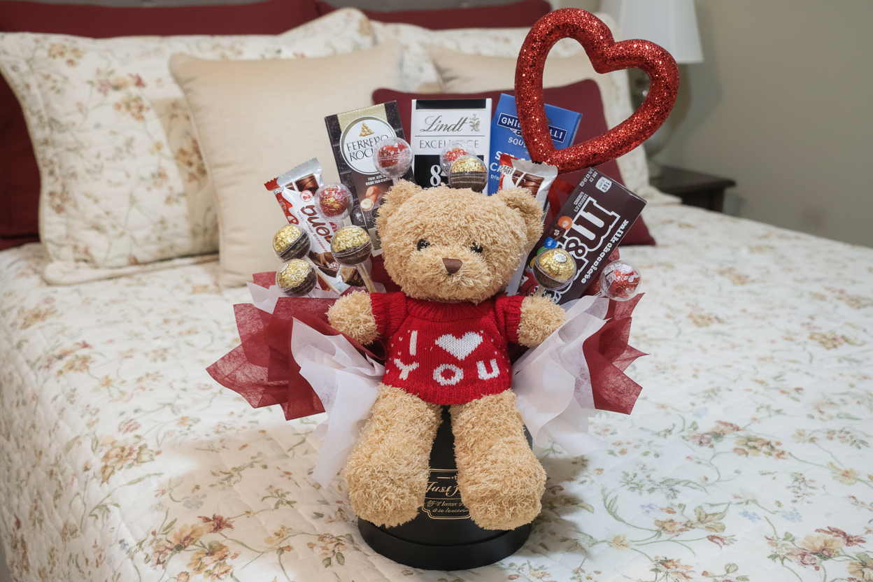 I Love You Bear, Chocolates & Foil Balloon