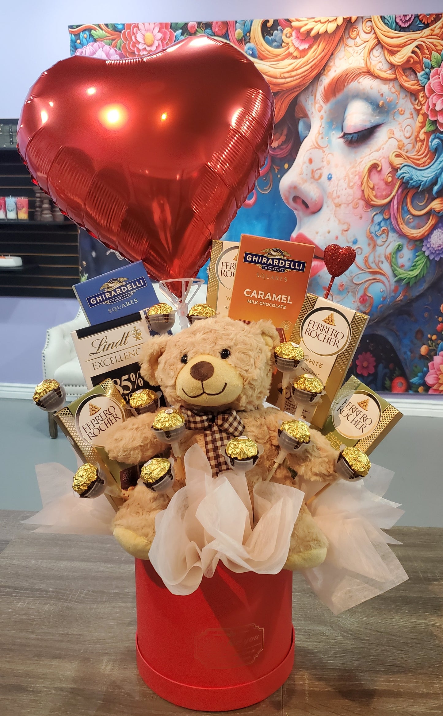 I Love You Bear, Chocolates & Foil Balloon