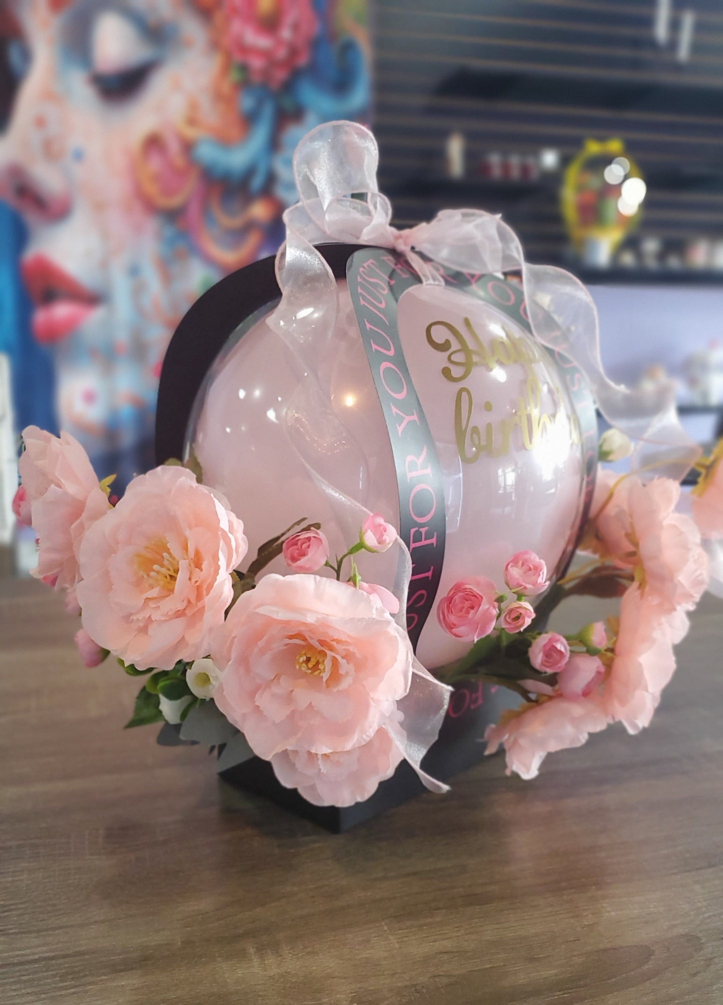 Bloom Box with Artificial Silk Flowers