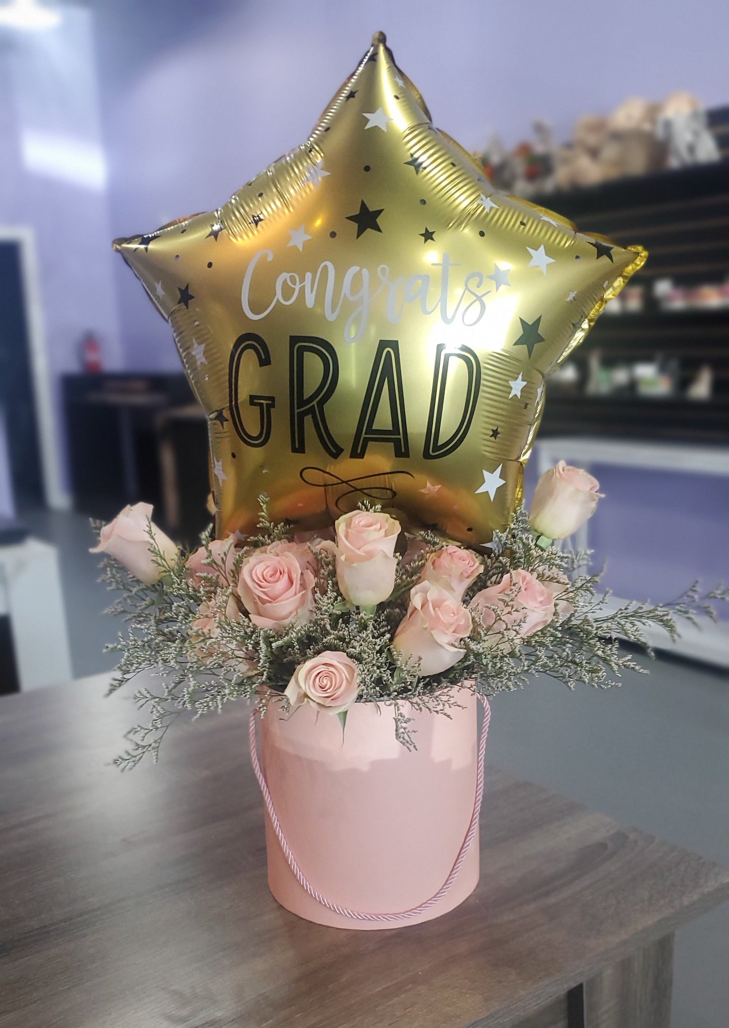 Congrats Grad Foil Balloon with 2 Dozen Roses