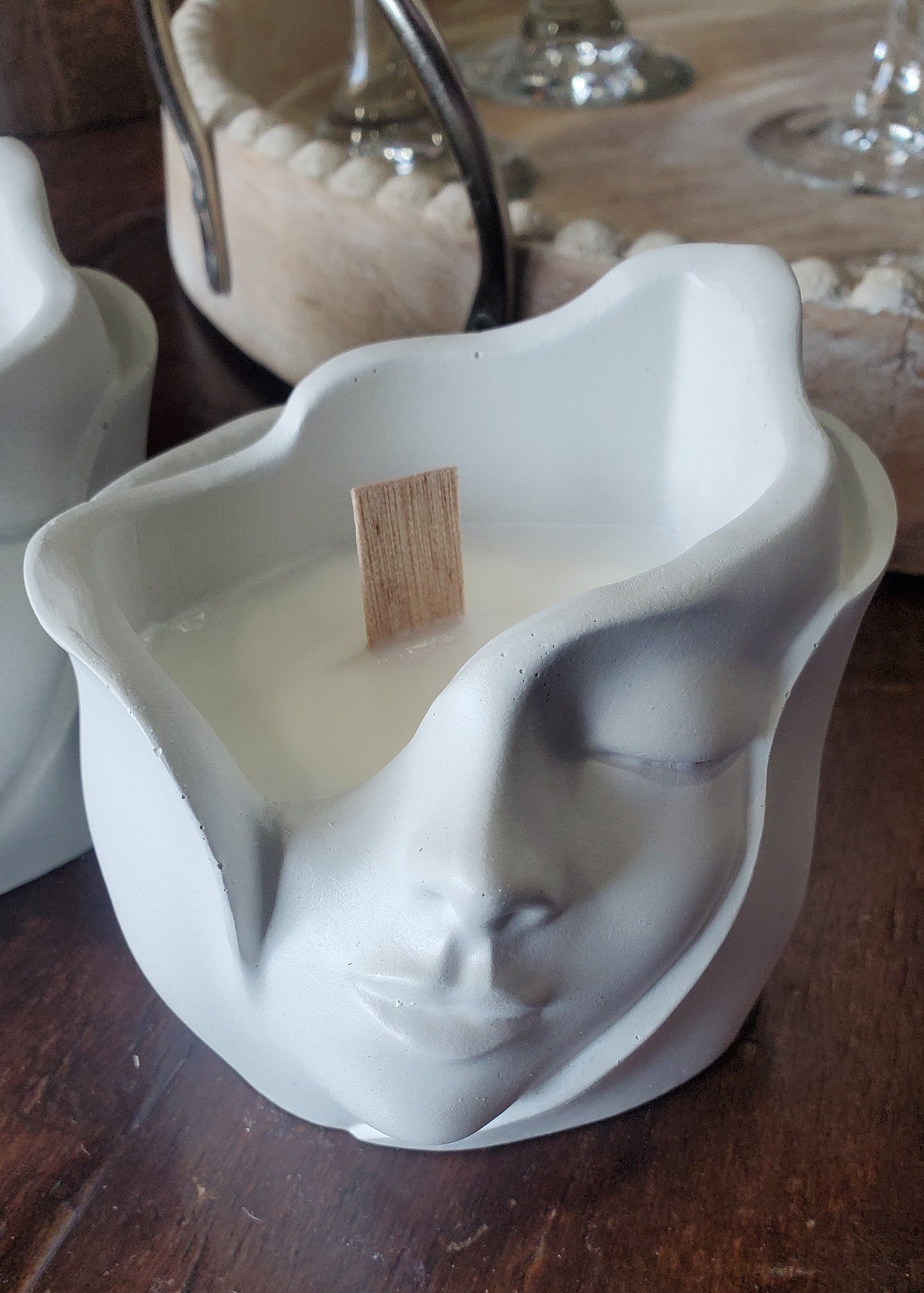 Face Concrete Candle